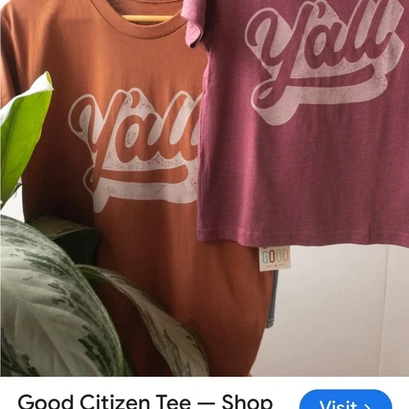 GUC Y’all graphic tee size Large Rust/Rose color. Some wear around neck. Soft!! - Picture 2 of 9